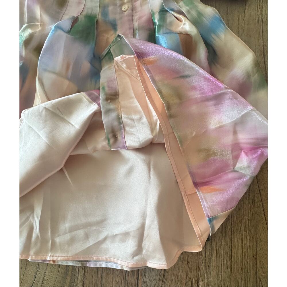 Exquise (Anthropologie) Tobie Organza Mini Shirt Dress - Size XXS - Picture 10 of 11